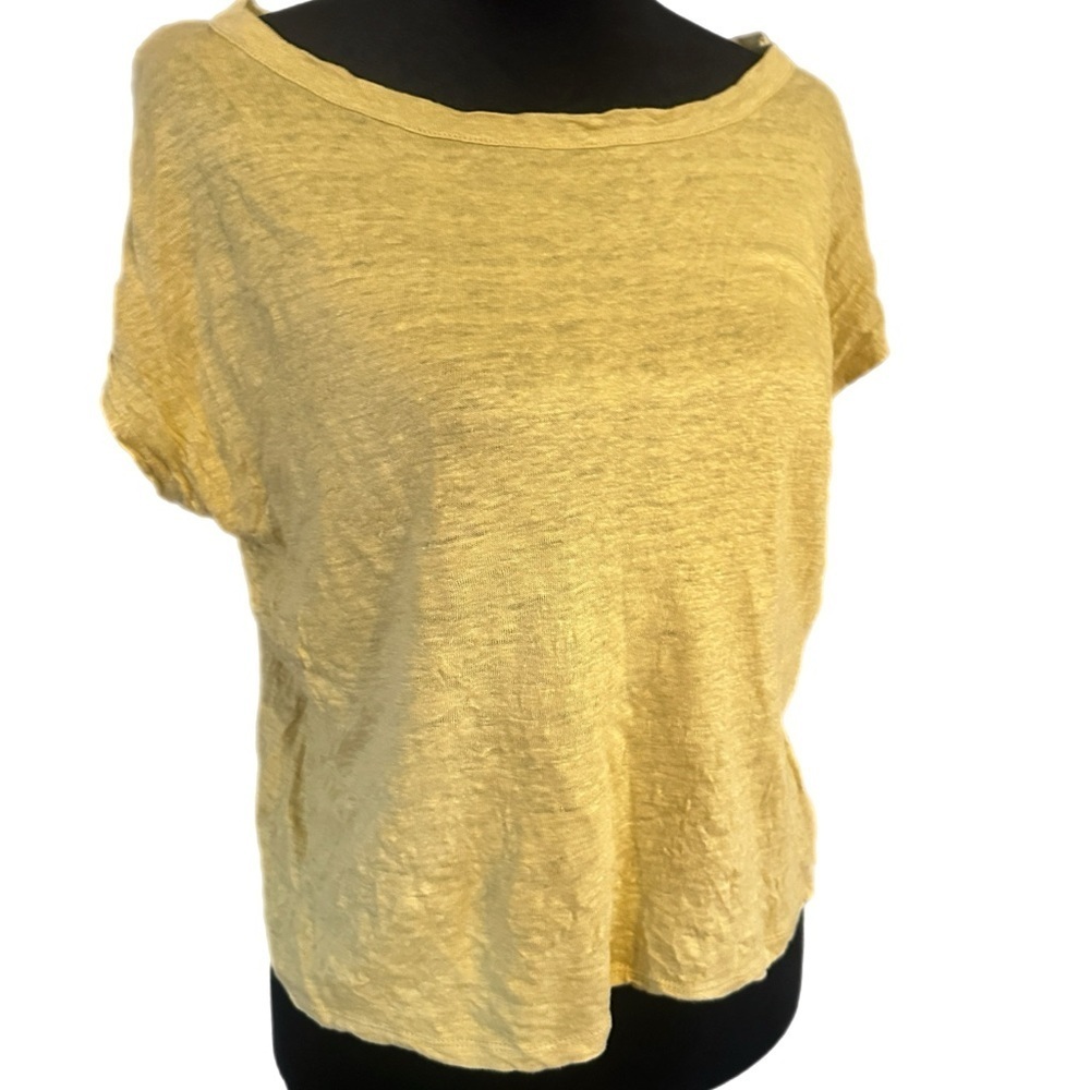 Rachel Zoe Yellow Linen Top size L